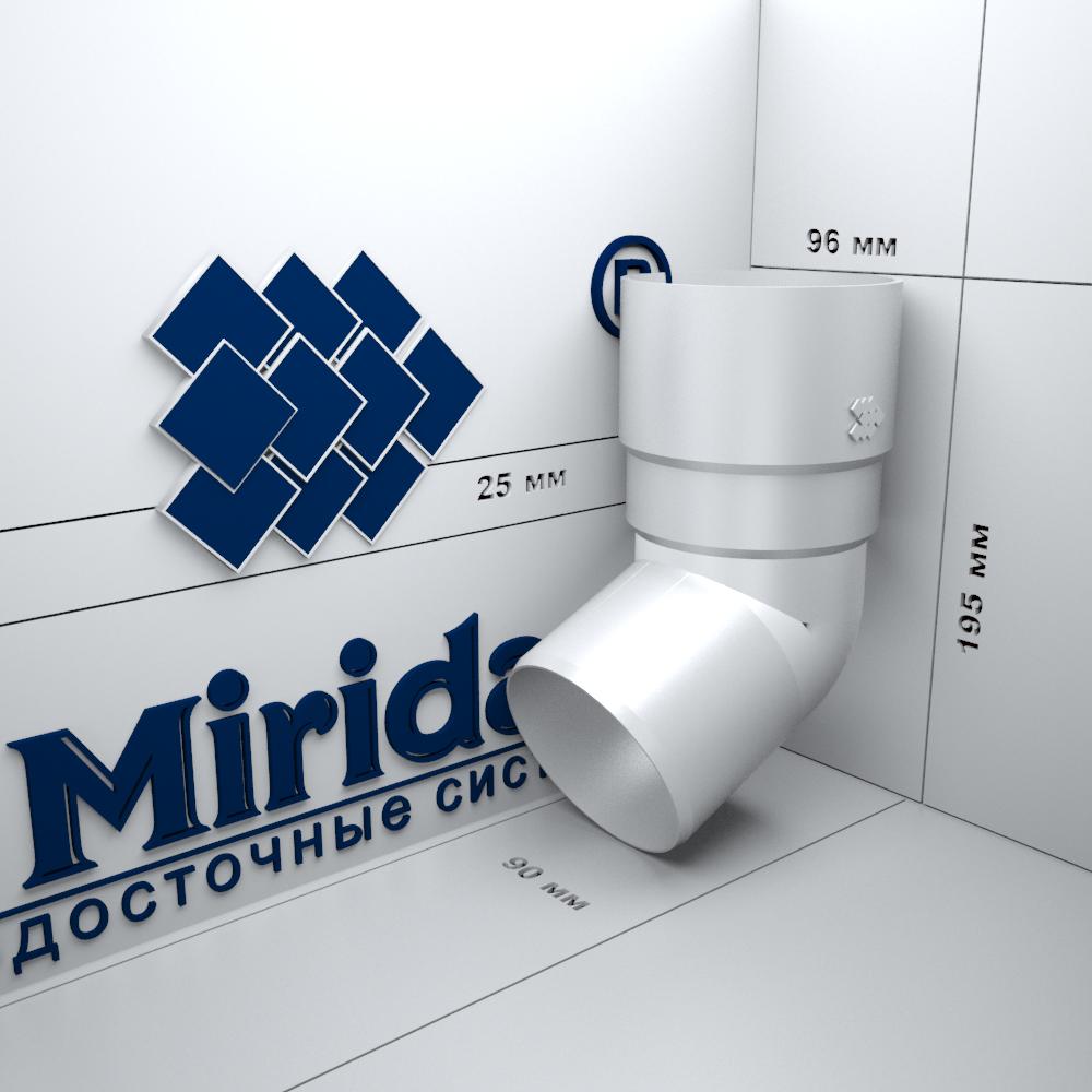 картинка Колено трубы белое завода Mirida